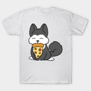 Husky eating a pizza T-Shirt